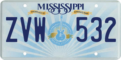 MS license plate ZVW532