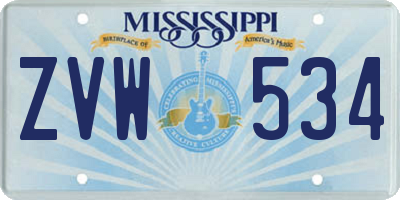 MS license plate ZVW534