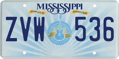 MS license plate ZVW536