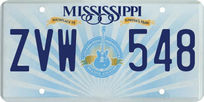 MS license plate ZVW548