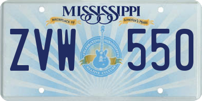 MS license plate ZVW550