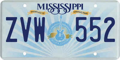 MS license plate ZVW552