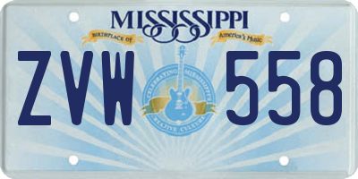 MS license plate ZVW558