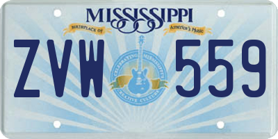 MS license plate ZVW559