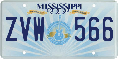 MS license plate ZVW566