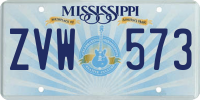 MS license plate ZVW573