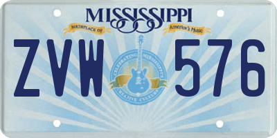MS license plate ZVW576