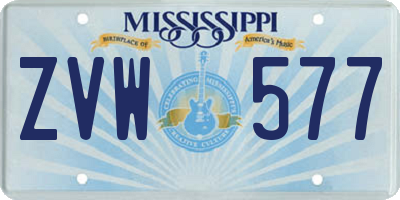 MS license plate ZVW577