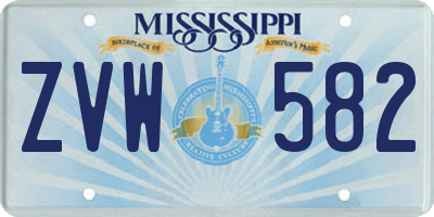 MS license plate ZVW582