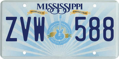 MS license plate ZVW588