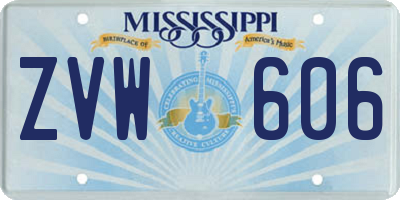 MS license plate ZVW606