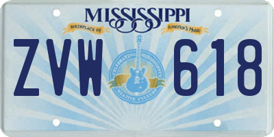 MS license plate ZVW618