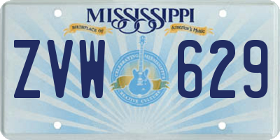 MS license plate ZVW629