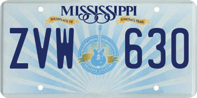 MS license plate ZVW630