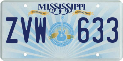 MS license plate ZVW633