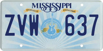 MS license plate ZVW637