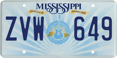 MS license plate ZVW649