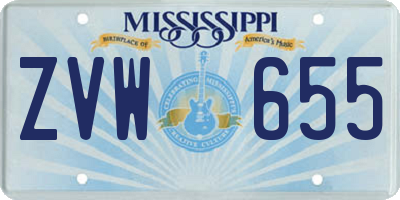MS license plate ZVW655