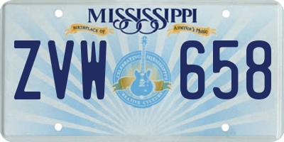 MS license plate ZVW658