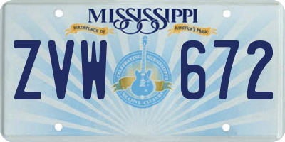 MS license plate ZVW672