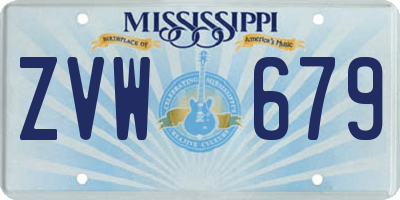 MS license plate ZVW679