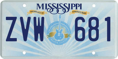 MS license plate ZVW681