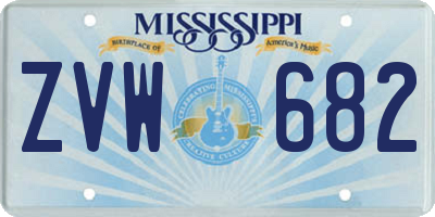 MS license plate ZVW682