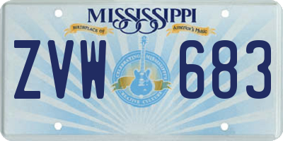 MS license plate ZVW683