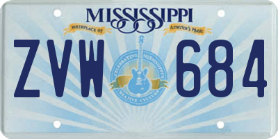 MS license plate ZVW684