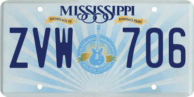 MS license plate ZVW706