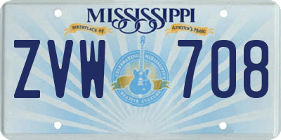 MS license plate ZVW708