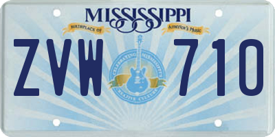 MS license plate ZVW710