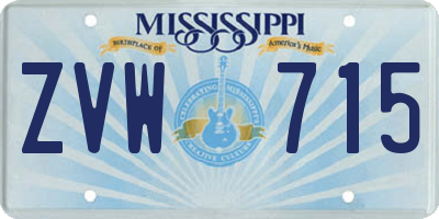 MS license plate ZVW715