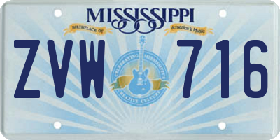 MS license plate ZVW716