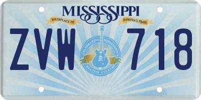 MS license plate ZVW718