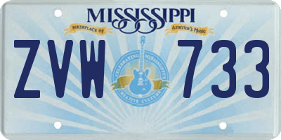MS license plate ZVW733