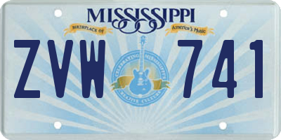 MS license plate ZVW741
