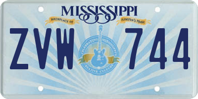 MS license plate ZVW744