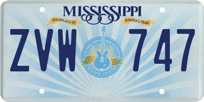 MS license plate ZVW747