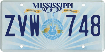 MS license plate ZVW748