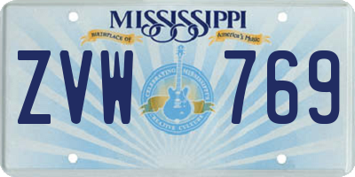 MS license plate ZVW769