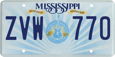 MS license plate ZVW770