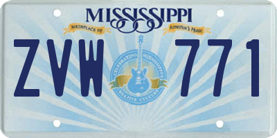 MS license plate ZVW771