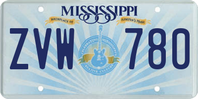 MS license plate ZVW780
