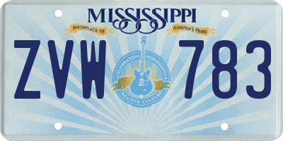MS license plate ZVW783