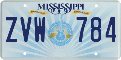 MS license plate ZVW784