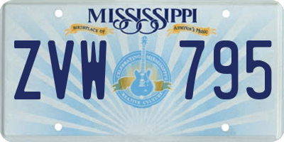 MS license plate ZVW795