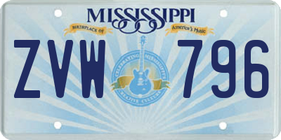 MS license plate ZVW796