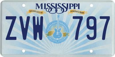 MS license plate ZVW797