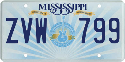 MS license plate ZVW799